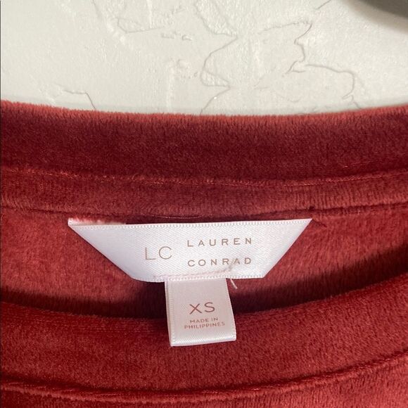 Women's Velour Ruffle Top - Rust - Picture 2 of 5